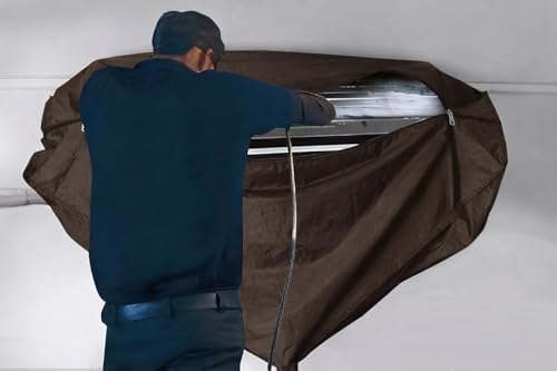 Image of SELENO AC Service Cleaning Washing Cover for 1 Ton & 1.5 Ton Split AC Indoor Unit | Easy Fit for Home & Professional Use (100% Waterproof) (Brown)