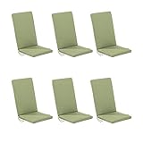 Edenjardi Pack 6 Cojines para sillones de Exterior,Funda de cojín con Relleno para sillas de terraza