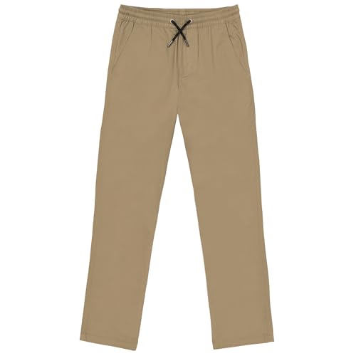 Billabong Boys' Pull-on Stretch Twill Pants, Elasticized Drawstring Waistband, Comfortable Fit