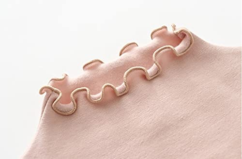 Toddler Girls Long Sleeve Cotton Tee Shirts Ruffle Lace Mock Turtleneck Basic Blouse Outfit Tops4