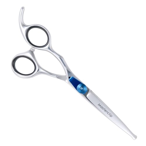MASTERCLIP 6” Essentials Bull Nose Safety Scissors – Professional High Grade Stainless Steel Easy Grip Dog Grooming Scissors – Suitable for Trimming Delicate Areas (Left Handed)