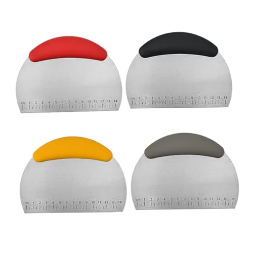 GRIRIW Set of 2 Stainless Steel Dough Cutters Slicers Choppers with Scale Non-slip for Cooking Baking Bbq