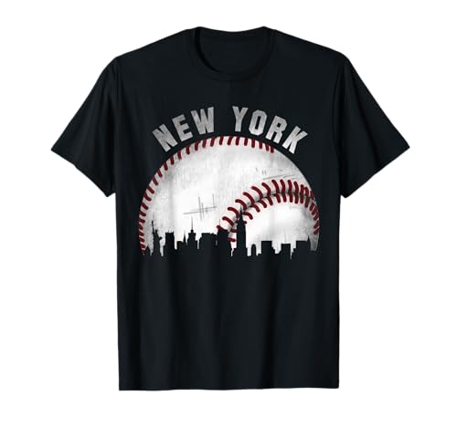 Vintage New York Skyline City Baseball T-Shirt