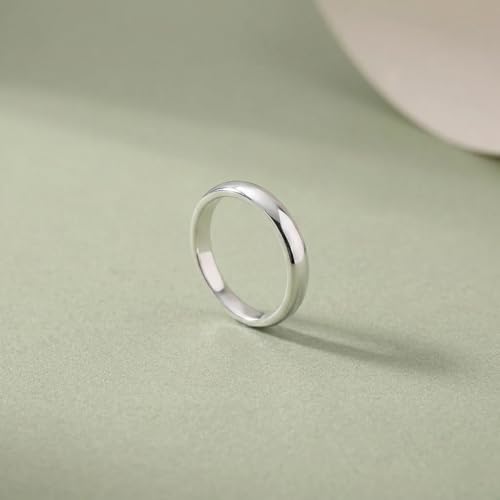 Image of High Polish Regular Wear Unisex Silver Finger Ring Band in Pure 92.5 Sterling Silver For Women Girls Men Boys | Chandi Ki Ring | Thumb Ring | Gift For Her & Him |
