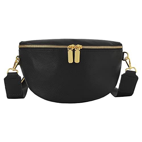 Pochete feminina de couro sintético, bolsa de ombro, tiracolo, 7364 + preto, one size, Tendência