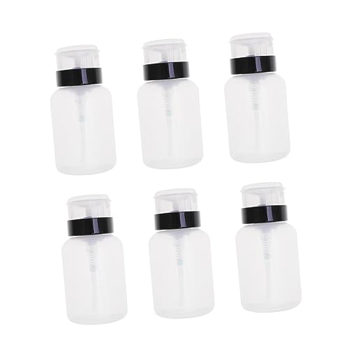 Gogogmee Bottle Pump for Nail Polish Remover 6 Pack 250ml Squeeze Bottles for Liquid Nail Art