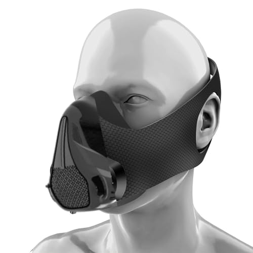 Generic Verstellbare Sportmaske, Laufmaske, Trainingsmaske mit Sauerstoffbarriere, Atemstufen, Trainingsmaske mit Luftwiderstand für Fitness, Training