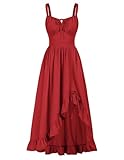 Corset Sundress Ruched Bust Sleeveless Milkmaid Dress Renaissance Dress 2025 Summer Red L
