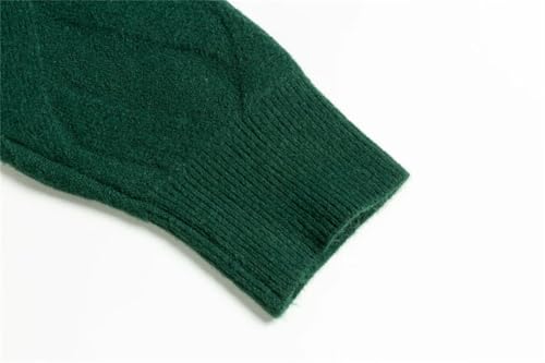 Men Round Collar Warm Slim Fit Pullovers Thickened Plaid Sweater2