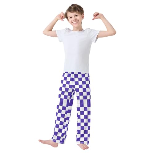 White Purple Checkerboard B Pajama Pants Long Sleep Pant Soft PJ Bottoms Sleepwear2