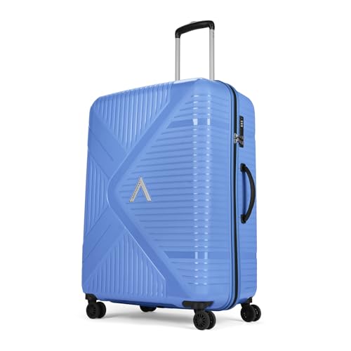 Image of Aristocrat Envoy Check-in Trolley Bag 75cm | Large Hard Luggage | 8-Wheel Suitcase for Travel | Combination Lock with Sturdy Zipper | Polypropylene | 3 Years International Warranty (Ocean Blue)
