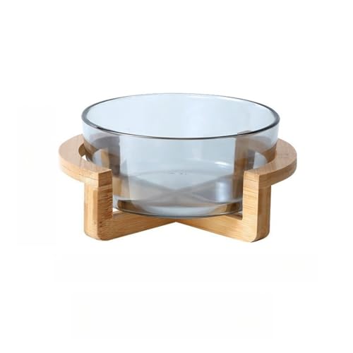 Lorxneガラス サラダボウル 木製 スタンド おしゃれ 耐熱 電子レンジ 対応 コンパクト 軽量 アイスバケット フルーツ ボウル サラダ スイーツ デザート ケーキ 新築祝い プレゼント 引出物 キッチン テーブルウェア サービスボウル 保存容器 (