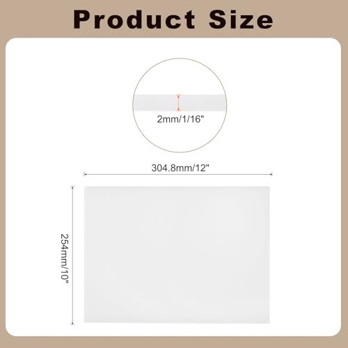 Image of MECCANIXITY UHMW Sheets, Hard Ultra High Molecular Weight Polyethylene Sheets Plastic Sheet, 10 inch x 12 inch x 1 /16, White