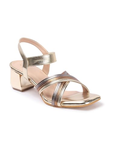 Image of Carlton London Women Stylish Fashion Embellished Sandals for Outdoor, Party, Wedding and Holidays with Block Heels