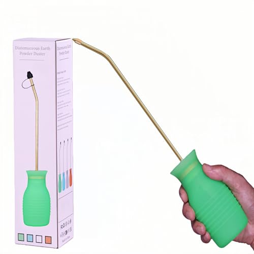 Hand-Stäubepumpe 230ml Groß Pulver Düse mit Langem Kupferrohr und Faltbarem Trichter Silikon Pulversprüher für Innen und Außenbereiche Bulb-Applikator für Haushalt und Garten - Grün