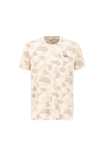 Alpha Industries Backprint Camo T-shirt pour hommes anti-déformation en coton noir