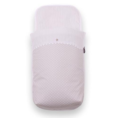 Tititnins©   Saco Capazo Bebé Verano Entretiempo Universal Kuku Gris.Mil Gris (Algodón 100%)   Relleno extraíble   Medidas 77x34