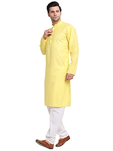 Image of KRAFT INDIA Men Cotton Striped Kurta Pyjama Set