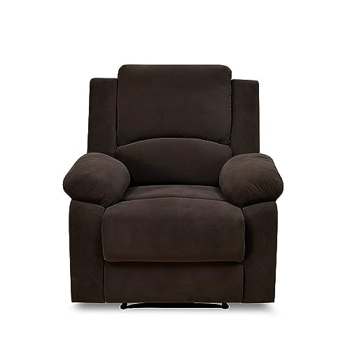 Image of Torque - Rubik 1 Seater Fabric Manual Recliner | Recliner Sofa /Chair for Living Room, Bedroom, Office (Brown) | 1 Year Warranty