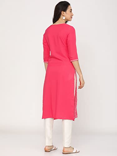 Image of Ketch Polyester Women's Regular Fit Printed Threeforth Sleeve Kurta