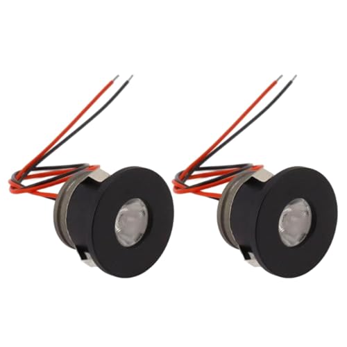 Pequeños Focos LED, 2 PCS Mini Foco LED Mini Focos Empotrables Brillantes de Eficiencia Energética 1W 80LM Downlight de Aluminio para Vestidor Estudio Interior del Automóvil