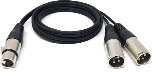 Image of MX xlr male to female microphone cable wire 3 pin mic cable microphone cord wire mic cable 5 meter for Guitar Audio Speaker Cable Multicolor (XLR Female to Dual XLR Male, 1.5 MTR)