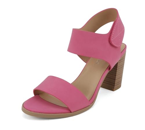 Image of Soda Wait-A ~ Women Open Round Toe Chunky Heel Ankle Strap High Heel Dress Sandals