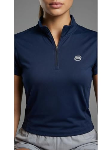 Image of PUMP'D Dry Fit Women's Half Zip Activewear Synthetic Regular Fit T-Shirt | Gym & Yoga
