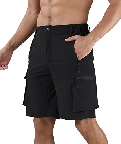 Danfiki Herren Leichte Schnelltrocknend Cargo Shorts Bermuda Stretch Kurze Hose Outdoor Hose mit praktischen Taschen Herren Kurz Wanderhose Atmungsaktiv Trekkinghose