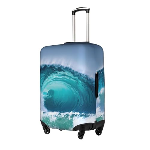 Housse de protection élastique pour bagage blanc imprimé vagues XL - 2