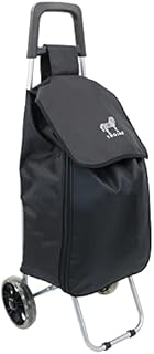 TROJAN Shopping Trolley - Folding, Expander Shopping Trolleys with Detachable Bag - Shopping Trolley 2 Wheels, Lightweight & Foldable - Waterproof Trolley Bag, Expandable Up To 68 Litres (Black)