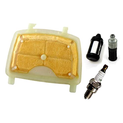 AISEN Kit Filtre à Air + Bougie + Filtre Essence + Pompe Amorçage Pour Tronçonneuse Stihl MS171 MS181 MS211