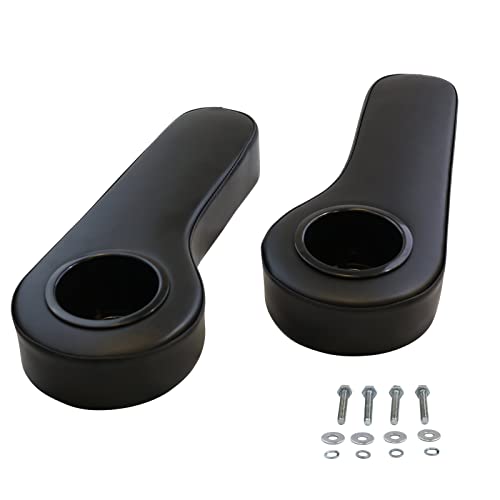 Hardcore Parts Golf Cart Rear Seat Black Armrest Cup Holder - Fits EZGO, Club Car, Yamaha, & More