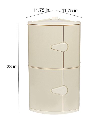 Image of CIPLA PLAST Double Door Cabinet for Storage | Storage Racks for Home | Wardrobe Storage | Storage Cabinet for Living Room /Kitchen Storage | Bathroom Cabinet Without Mirror | BRC-704 (White)