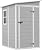 Devoko 5 x 4 FT Resin Outdoor Storage Shed with Floor, Plastic Tool Shed with Window, Outside Waterproof Garden Shed with Lockable Door for Patio, Lawn, Backyard, Poolside, Light Grey