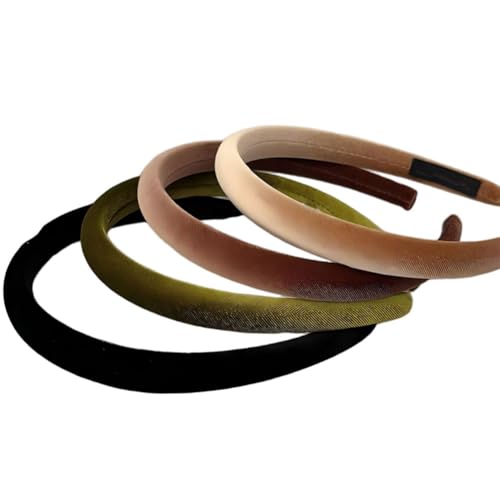 Serre-tête vintage en velours rembourré lot de 4 pour coiffure femme et fille