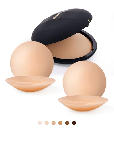 Niidor Nipple Covers Pasties 2 Pairs, Invisible Silicone Breast Petals Reusable Nipple Pads Coverups No Show Pasties