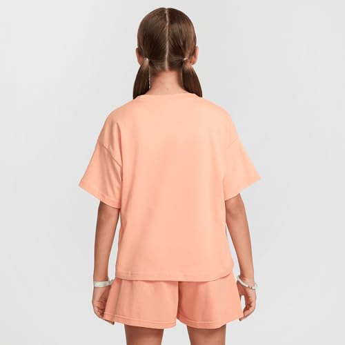 Nike Sportswear Essential Big Kids' (Girls') T-Shirt (FZ5559-844, Apricot Agate)2