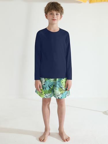 Valcatch Boys Swim Set with Swim Trunks Kids Youths Long Sleeve Rash Guard Swimsuit Two Pieces Bathing Suit UPF 50+ Swimwear2