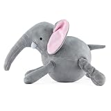 P.L.A.Y. Cute Plush Dog Toys - Big Five of Africa Safari Animal Themed Durable Squeaker Chew Toy, Great for Puppies & Small, Medium, Large Dogs - Machine Washable, Recycled Materials (Elephant)