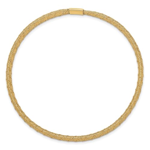 JewelryWeb 4mm 10k Solid Yellow Gold Stretch Mesh Bracelet-Stretch-Bracelet for Women3