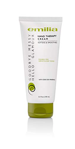 Emilia Hand Therapy Cream - Dead Sea Hand Cream For Dry Cracked Hands - Natural Hand Care - Dead Sea Skin Products For Her - Eczema Hand Treatment 3.3 fl oz (100ml)