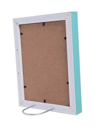 Image of GOLDEN PEACOCK Antique Turquoise Blue and Gold 5x7 Inch Photo Frame | Set of 1 Elegant Wall & Tabletop Picture Frame for Home Decor and Gifting
