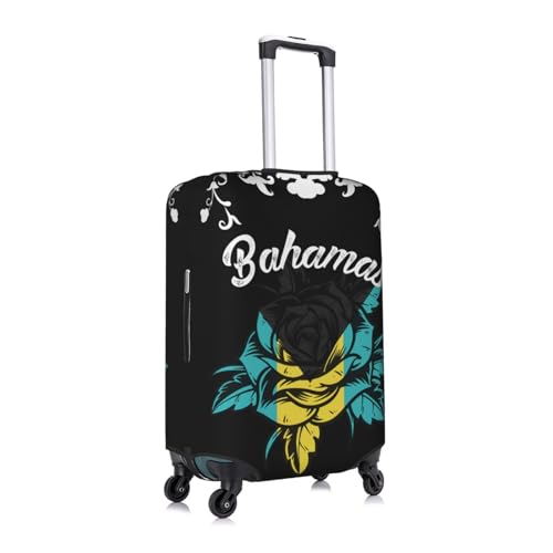 Vintage Rose Bahamas Bahamian Flag Universal Stretch Suitcase Cover Carry On Luggage Sleeve Anti Scratch Travel Baggage Protector for Unisex Women Travel Small3