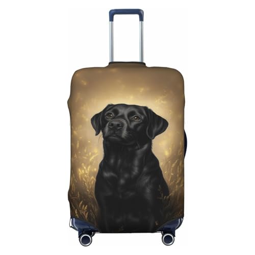 Black Labrador Retriever Elastic Travel Luggage Covers Dustproof Scratch-Resistant Suitcase Protector Fit 22-24 Inch