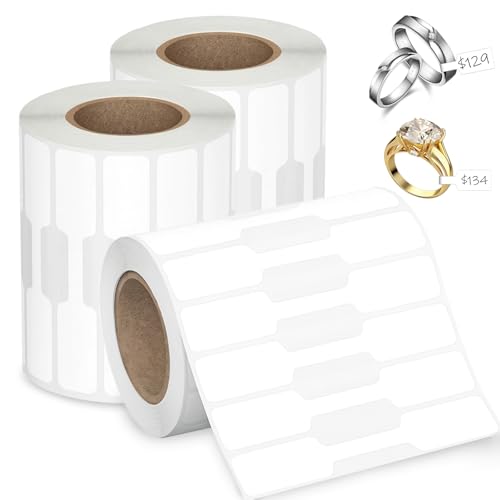1500 PCS Jewelry Price Tags Stickers, Rectangular Self Adhesive Indentification Tags, Blank Waterproof Price Labels, Removable Residue-Free Labels for Display, Craft Shows of Necklace, Earring, Ring