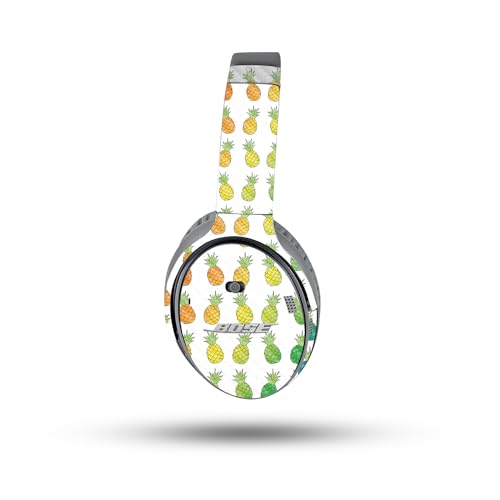 Image of MightySkins Carbon Fiber Skin Compatible with Bose QuietComfort 35 II Headphones - Rainbow Pineapples | Protective, Durable Textured Carbon Fiber Finish | Easy to Apply