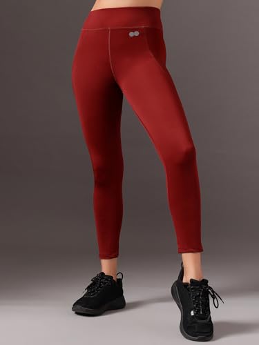 Image of Clovia Women Skinny Active Tights with Wide Elastic Waistband