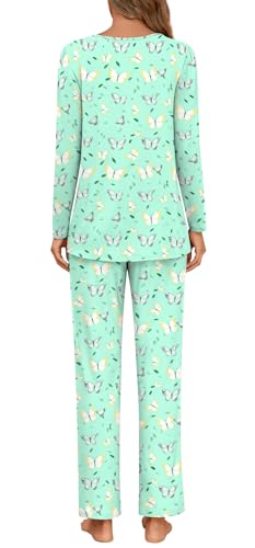 Anymeet Womens Pajama Set Long Sleeve 2 Piece Winter Ladies Sleepwear Soft PJs Comfy Lounge Sets with Pockets4