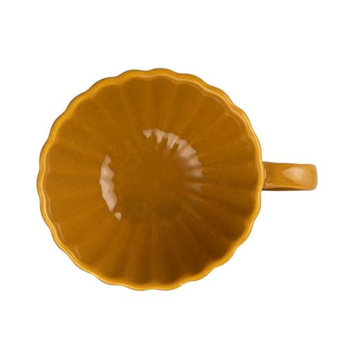 Taza de cerámica con plato y esmalte reactivo 10 oz amarillo miniatura 7